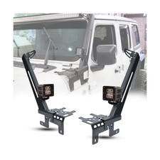 50 - 52 inch A-Pillar LED Light Bar Windshield Mount Brackets for Jeep 2018-2...