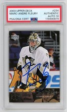 2003-04 Upper Deck Young Guns Marc-Andre Fleury #234 Signed RC Auto PSA DNA 10