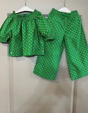 Polo Ralph Lauren Girl's Floral Smocked Cotton Top and Pant Set Size 4
