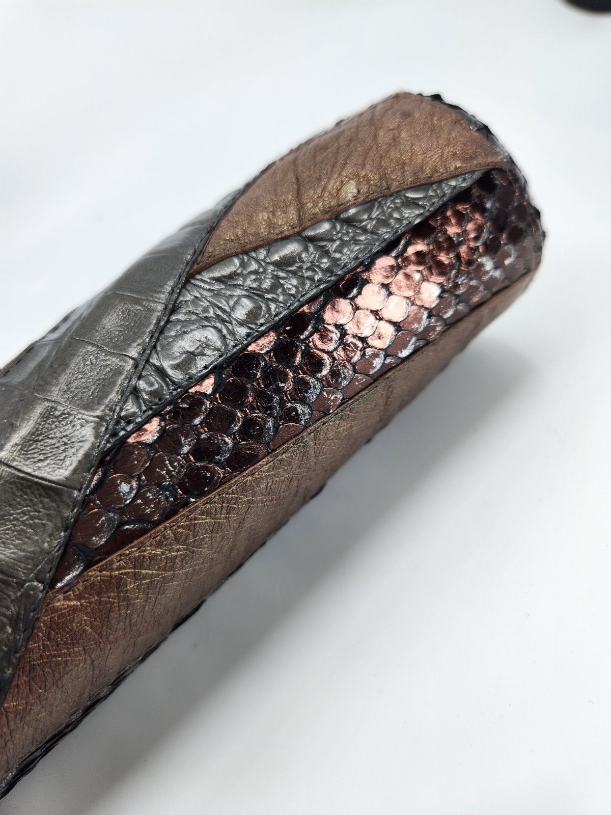 Nancy Gonzalez Cluch Patchwork Alligator Python O… - image 12