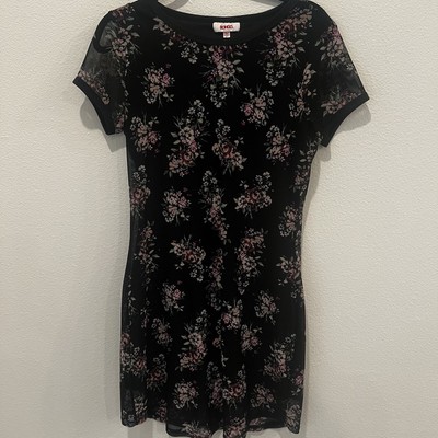 Vtg Y2K Bongo Floral Mini Dress Sz L Fits Like An M Grunge Clueless Chic Boho
