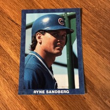 1990 Broder Blue Border Ryne Sandberg HOF -Portrait- Chicago Cubs 