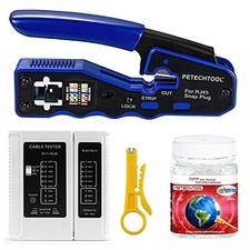 RJ45 Crimp Tool All-in-Crimping tool Ethernet Wire Crimper Stripper Cutter fo...