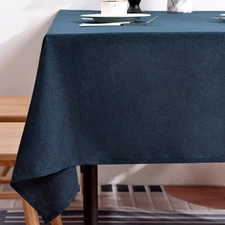 BALCONY & FALCON Rectangle Tablecloth - Waterproof, Wrinkle-Resistant, Dark Blue