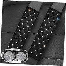 2PCS Bling Car Seatbelt Strap Covers for Women Girls - Crystal B-Crystal 2