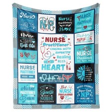 Nurse Practitioner Gifts for Women Throw Blanket NP Week Decor 60x50 Inch