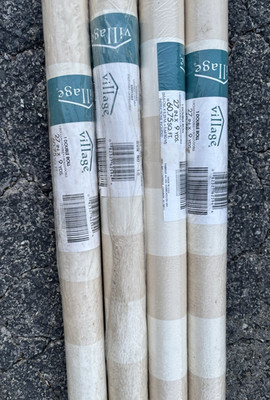 Village Wallpaper Double Roll Beige White Vinyl Non-Pasted 597365 4rolls
