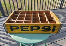 Vintage Wooden Pepsi Soda Crate w/ Dividers – Rustic Farmhouse Decor