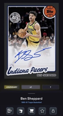 DIGITAL Topps NBA COLLECT  1980-81 Topps Basketball Auto BEN SHEPPARD /10