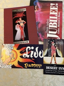 Folies Bergere & Jubilee Programs, Lido & Debbie Reynolds Postcards,Vtg Lot of 4
