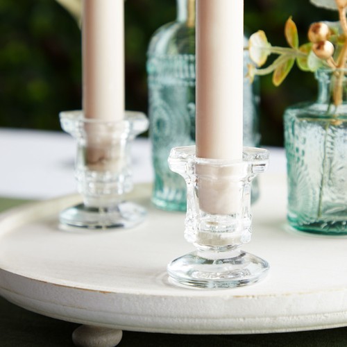 Glass Candle Holders Set, Clear Taper Candlestick Holder (12 Pack) - Picture 3 of 10