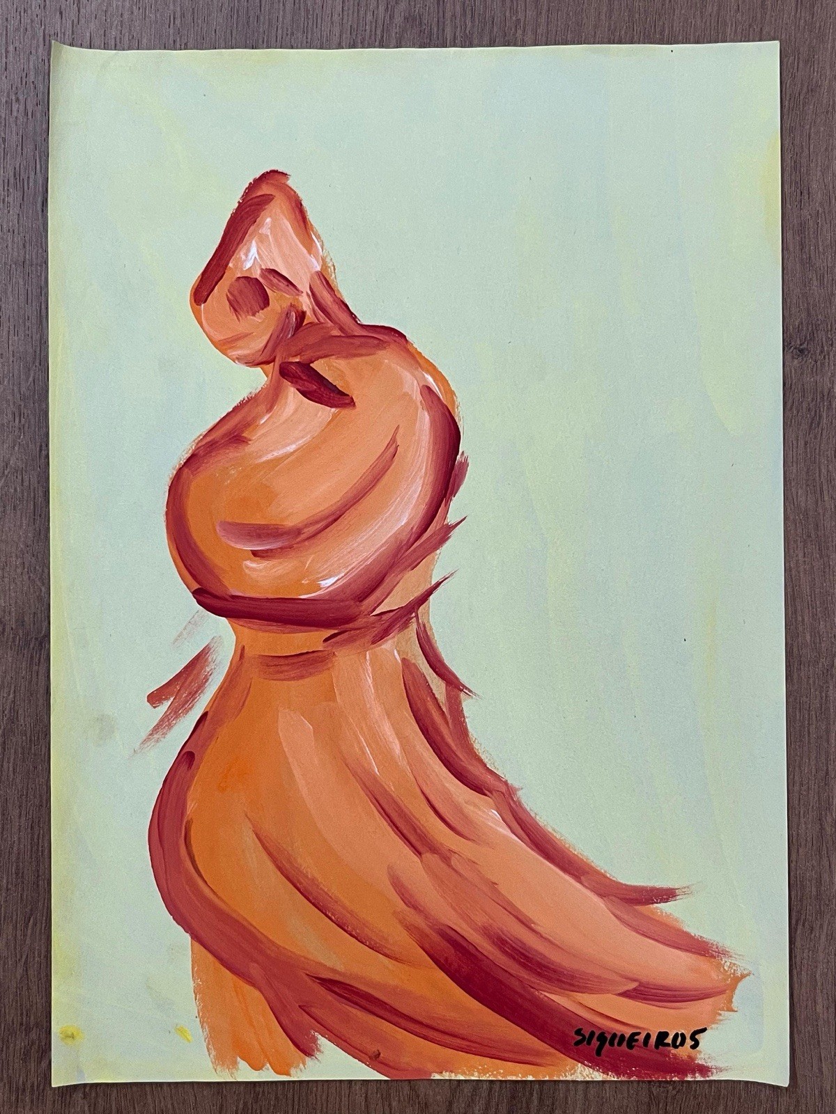 David Alfaro Siqueiros Drawing on paper (Handmade) Signed & Stamped