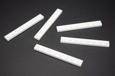 5 LEGO White 1x8 Plate 3460 plates flat panel city building creator star wars
