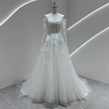 Bride Wedding Dress Appliques Beading Bohemian Backless Lace up Gown Beach Dress