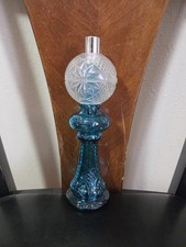 Vintage 10 Mansion Royal Teal Blue Lamp Moonw...