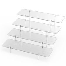 Acrylic Display Riser Stand Shelf Clear 4 Tier Cupcake Stand Perfume Display