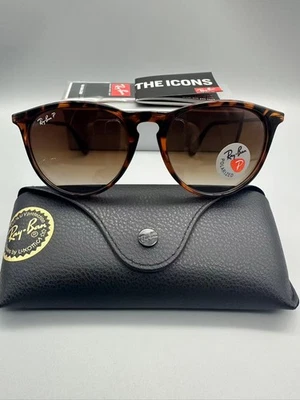 Ray-Ban Erika Tortoise Brown Polarized Women's Sunglasses RB4171 710/T5 54 - Image 1 of 4