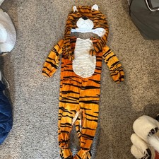 Spirit Halloween Toddler Tiger Costume Jumpsuit with Hood 18-24 Months Orange