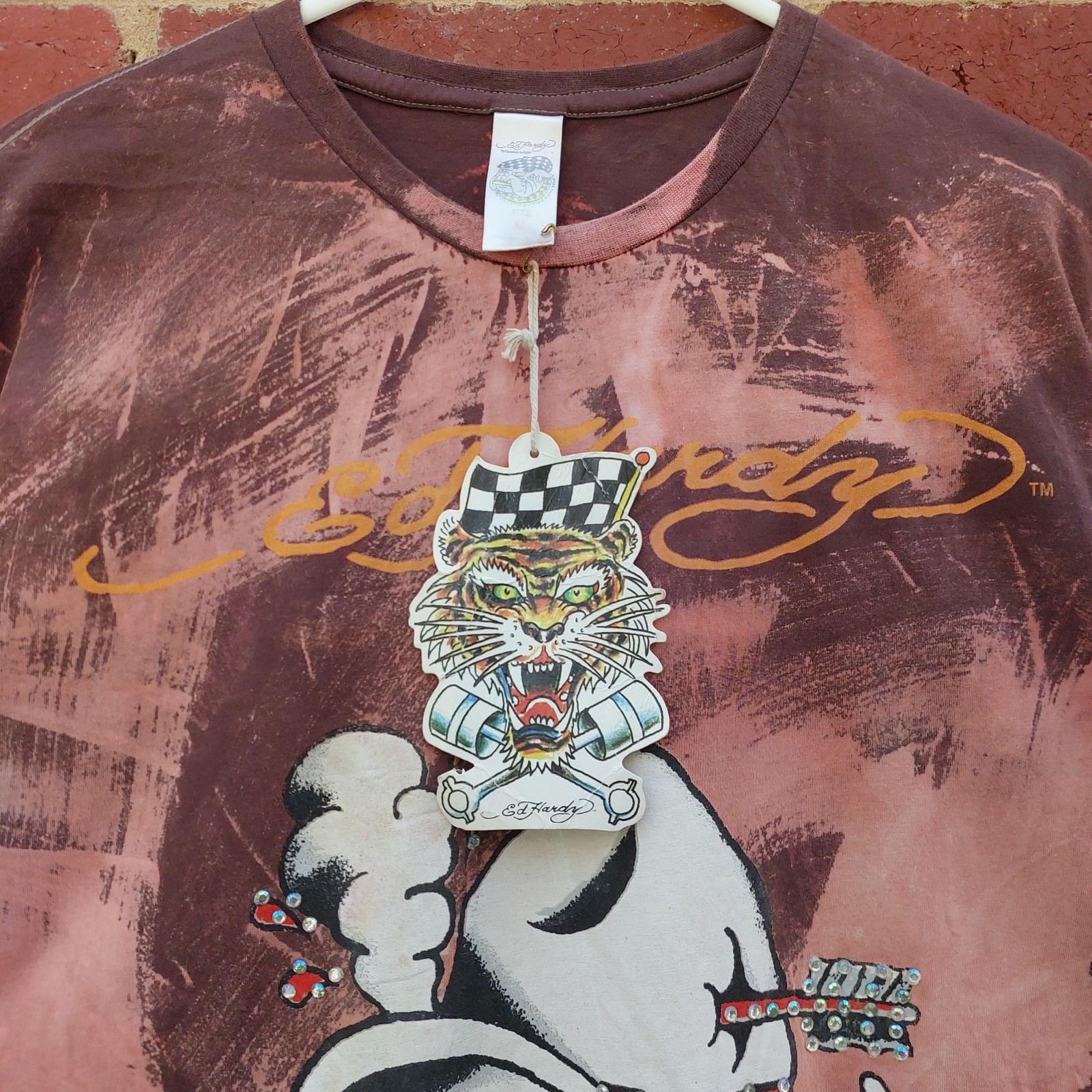 BNWT RARE Vintage Y2K 2000s ED HARDY By Skull Tattoo Jewel Shirt - XL - NEW