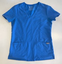 Women  s Figs Technical Collection Blue Scrub Top Size XSmall