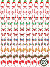 100 Pcs Christmas Headband, Christmas Headbands for Women Xmas Headbands for Adu