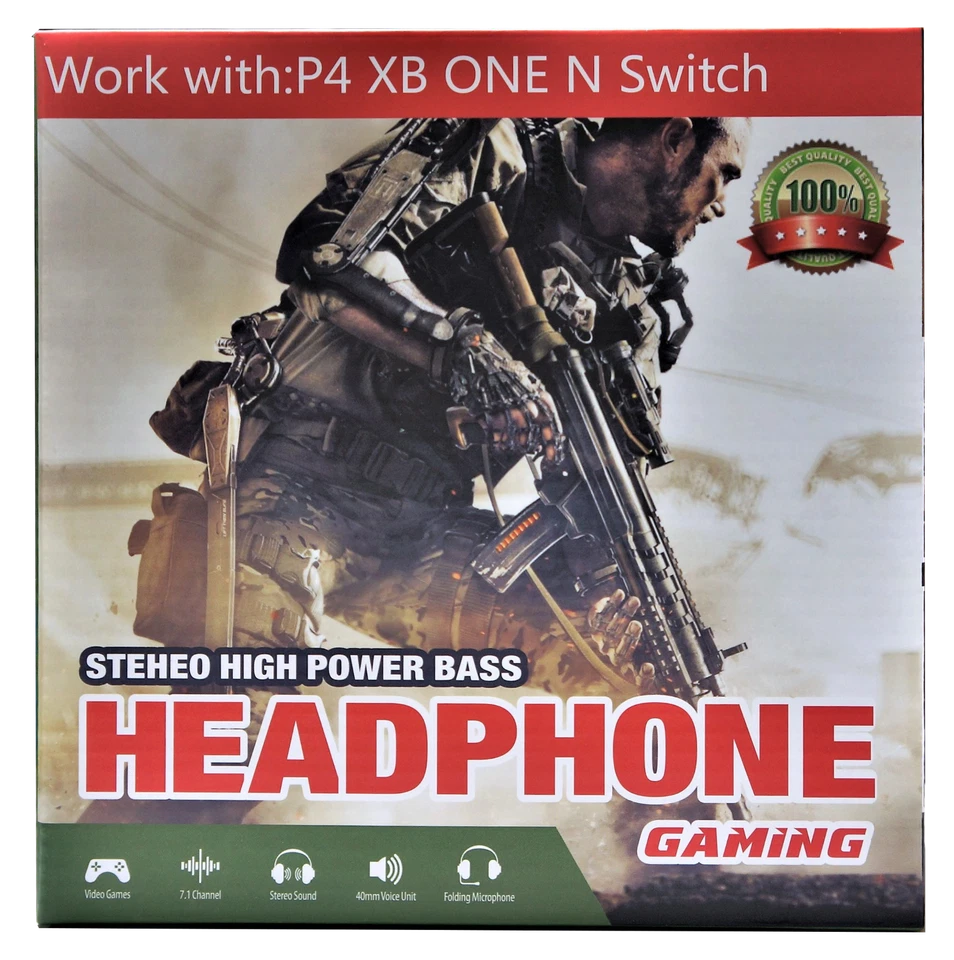 Gaming Headset for PS4, XBOX ONE and SWITCH - Camouflage Yellow - Image 2 of 4