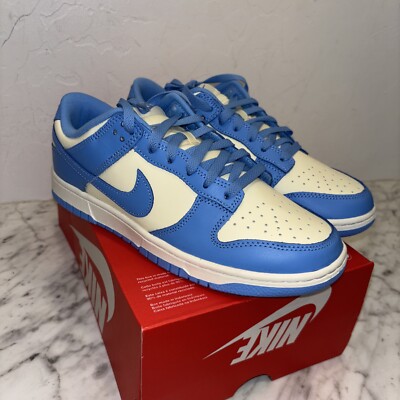 Mens Nike Dunk Low Retro Men's Shoes University Coconut Milk/Blue UNC Size 8