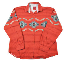 Vintage Roper 90s Red Western Long Sleeve Button Shirt Size Small