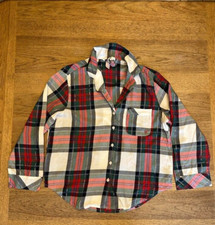 Victoria  s Secret Green Shimmery SMALL REGULAR Flannel Long Sleep Sleep Top VS