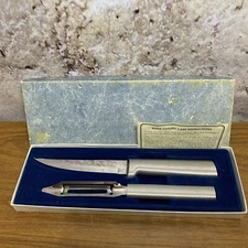 Rada Cutlery Paring Knife Vegetable Peeler Set Made In USA Vintage Free Ship K8