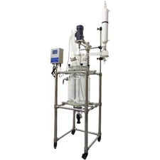 110V 20L Double Layer Glass Reactor Lab Chemical Jacketed Glass Reaction Vessel