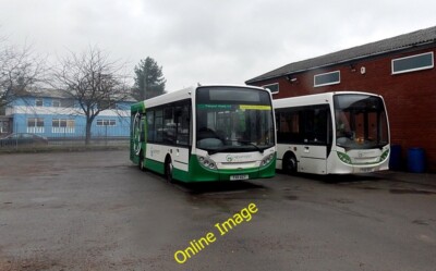 Photo 6x4 Two buses a long way from home, Whitchurch Old Forge Not in use c2014