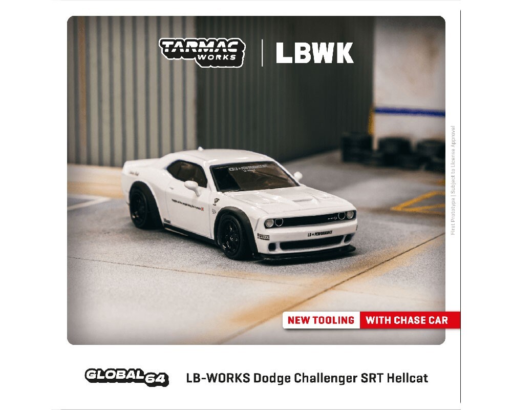 Tarmac Works 1/64 LB-WORKS Dodge Challenger SRT Hellcat White (Lamely)