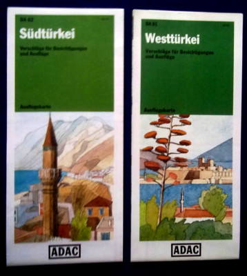 2 ADAC Ausflugskarten Südtürkei u. Westtürkei