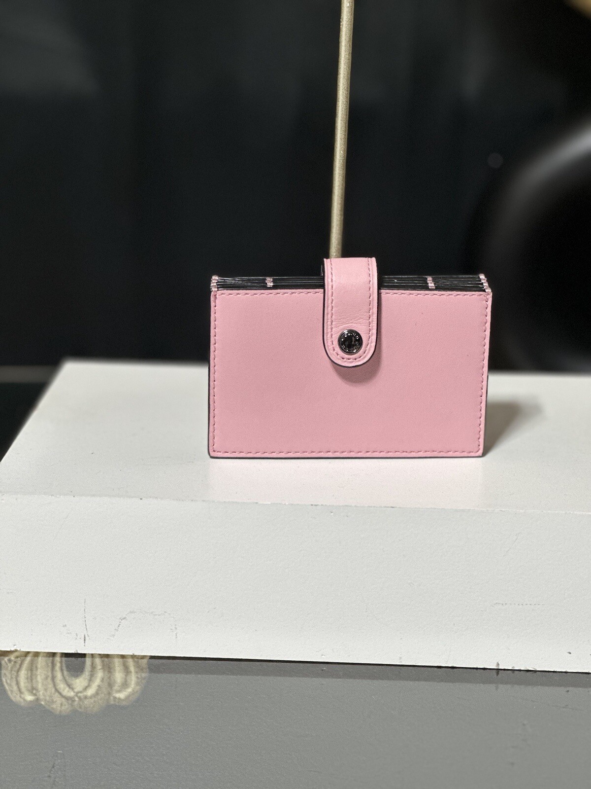 COACH 1941 Accordion Card Case Pink Color Block Glove… Gem