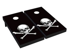 White Skull Cornhole Board Wrap LAMINATED Wraps Decals Vinyl skin 98