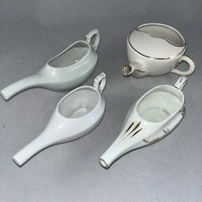 Collection of 4 White Porcelain Invalid Infant Sick Feeders