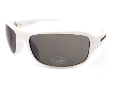 Stone Sonnenbrille mit Seitenschutz poliert weiß mit grauen CAT.3-Gläsern ST126