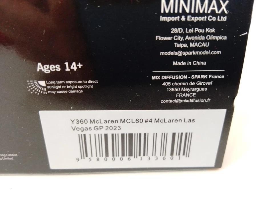 Spark F1 Mclaren MCL60 #4 Lando Norris Las Vegas GP 2023 1/64 Y360 - Immagine 4 di 4