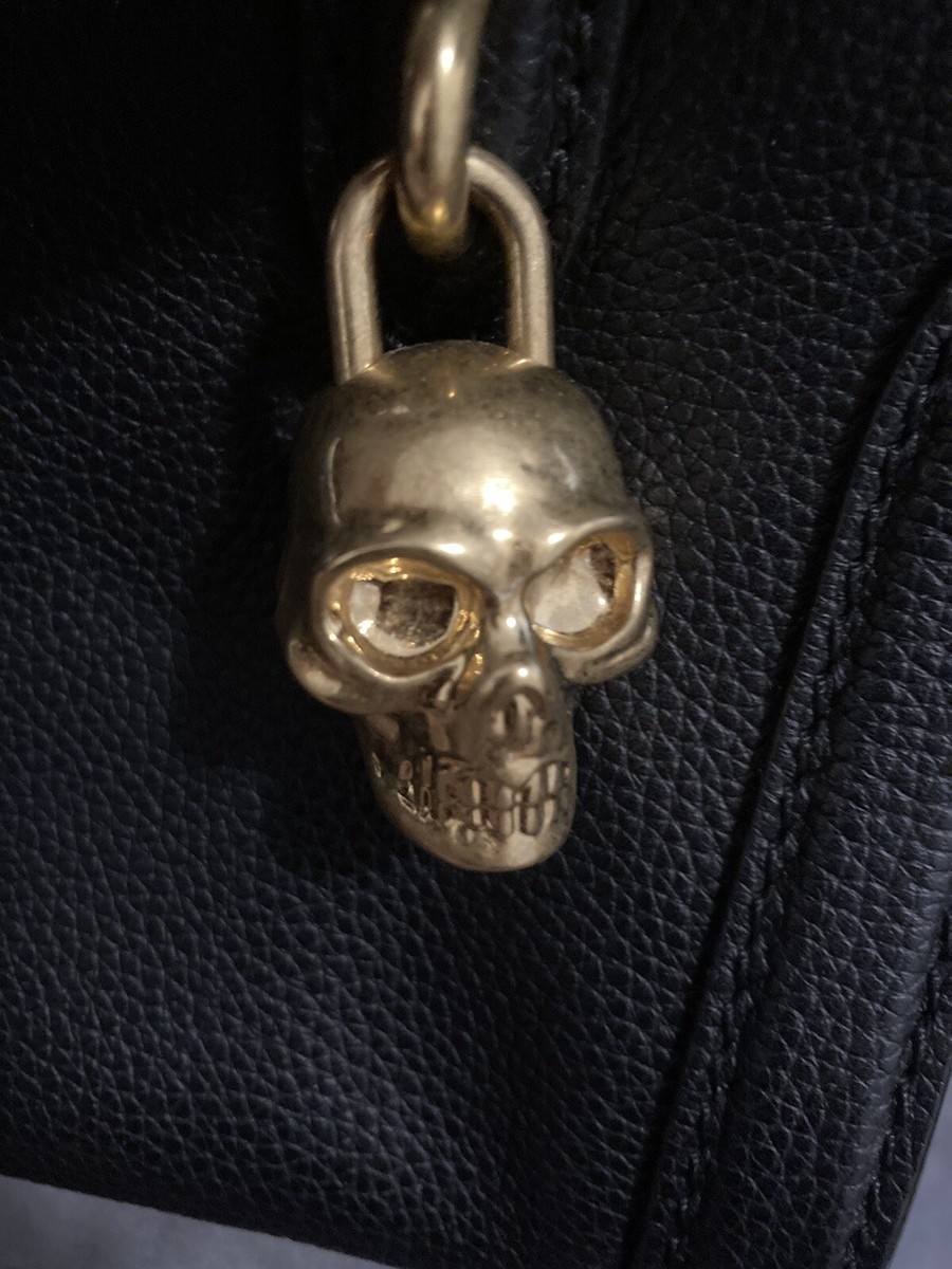 【関税&送料込】Alexander Mcqueen Borsa Skull Mini Alexander McQueen Black Mini Skull Padlock Zip Around Bag