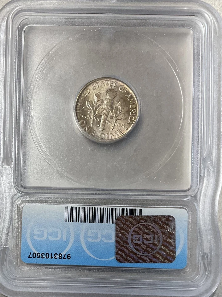 1960-D 10C Roosevelt Dime Ten Cent  MS67 ICG TONER Flawless Gem 67!!! - Image 3 of 4