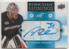 2014-15 Upper Deck Ice Rinkside Signings #RSFA Frederik Andersen Anaheim Ducks