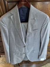Jack Victor  DEAN CT  Super 130  s Gray Micro Plaid Suit 1198 Size 38 Regular