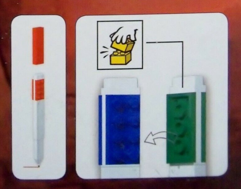 LEGO - Rare - 2 Sets of 3 Multi Colored Markers - Green Red And Blue - Brand New
