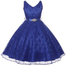 ROYAL BLUE Size 8 Flower Girl Dress Party Birthday Bridesmaid Wedding Recital