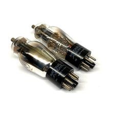 M. Pair  JAN 6F8G  Black  Plate  Foil Getter  NOS N. Union  USA Valve Tubes(VT3)