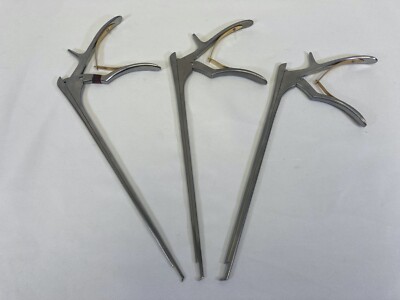 Set of 3 V. Mueller NL4071-112 113 114 40° Cervical Kerrison Rongeur 2-4mm 11.5''