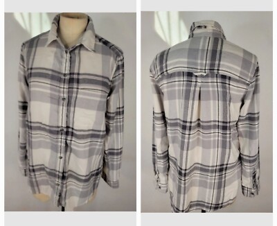 American Eagle Boyfriend Shirt Womens Sz Small Pocket Plaid Button Up Soft 