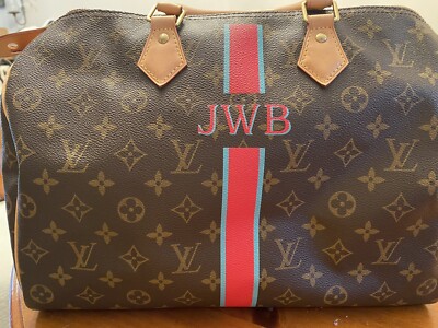 Louis Vuitton Heritage Mon Mono Speedy 35 Fuchsia Pink Teal Green