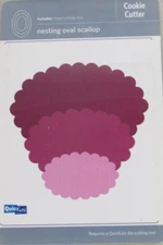 QuicKutz Nesting Oval Scallop, Cookie Cutter Die, 3 Cutting Dies, CC-SHAPE-3-036